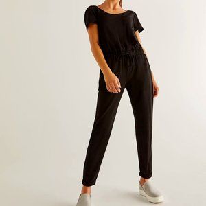 Plus Size Jumpsuit w/drawstring in Black
